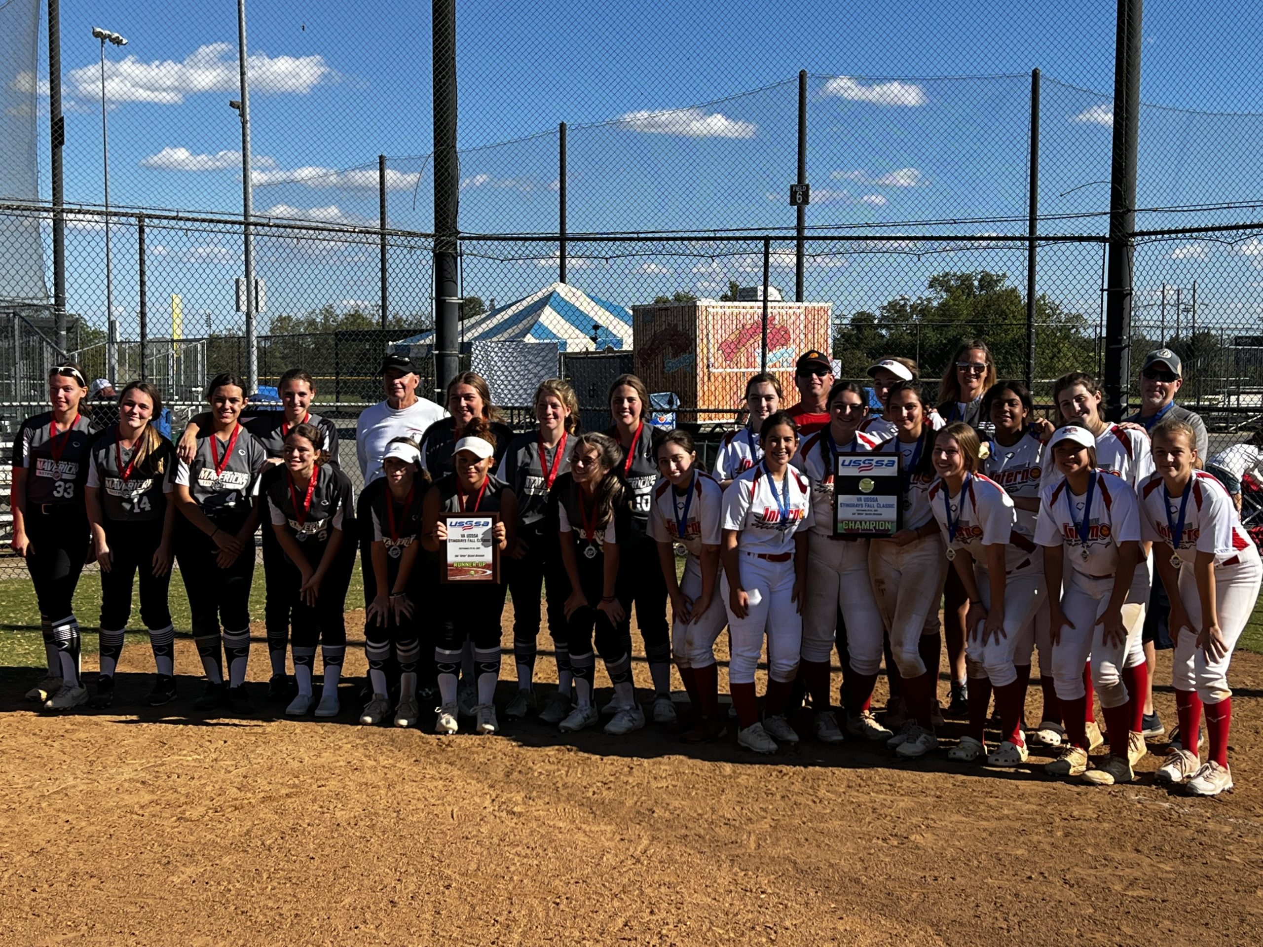 Stingrays Champ both teams Loudoun Inferno Girls Fastpitch Softball